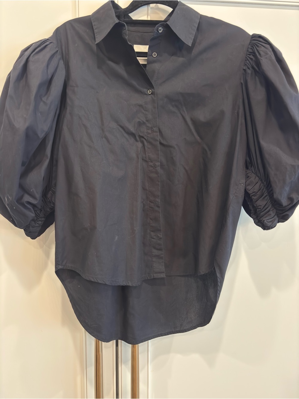 Citizens Of Humanity Black Puff-Sleeve Button-Down Shirt
